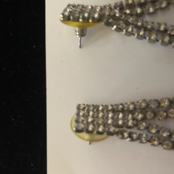 Clear Rhinestone Dangle Pierced - Picture 2 of 4